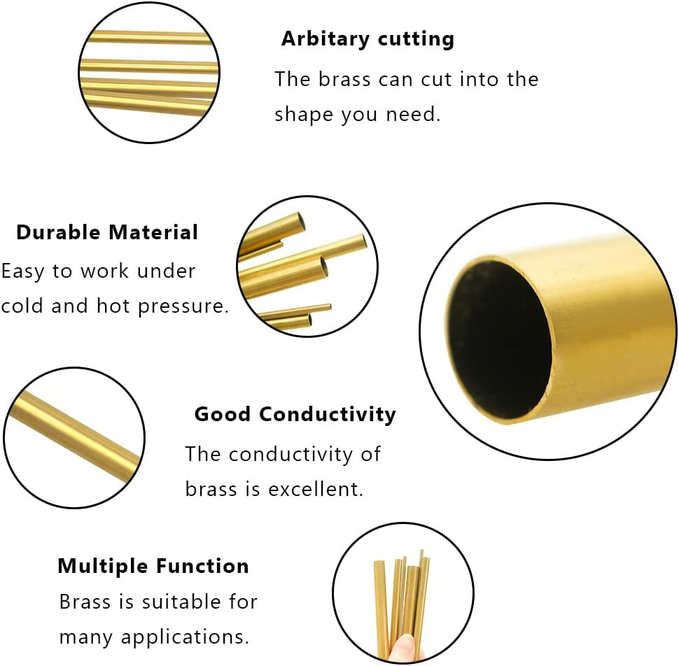 2″ (50Mm) OD H62 Brass Tube, 1Mm Wall, 300Mm Length, 1Pcs