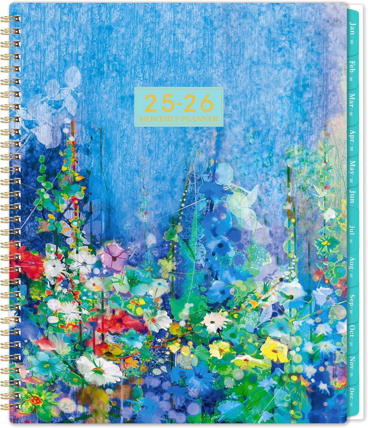 2025-2026 Monthly Planner Calendar 18M Twin-Wire Binding Large 9×11 Inner Pocket