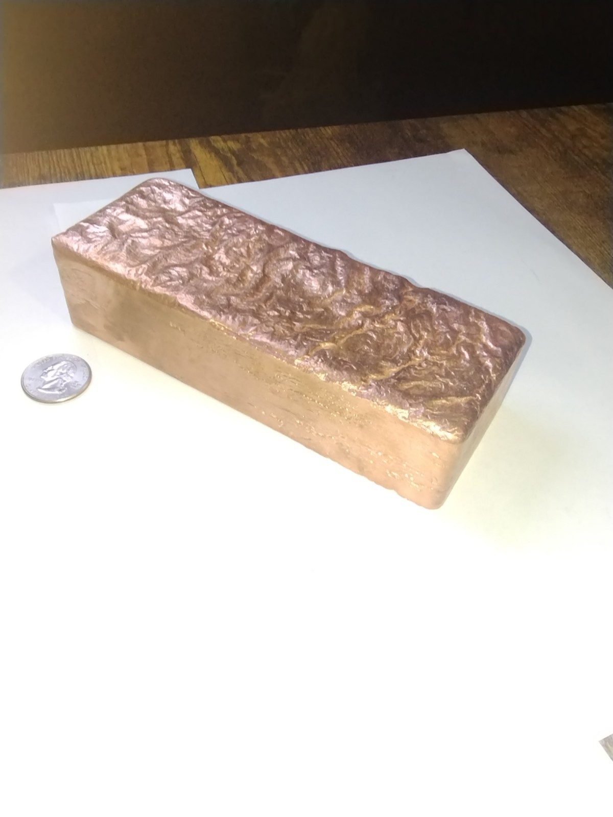 Copper Ingot Hand Poured Bullion 999, 6.64 lb