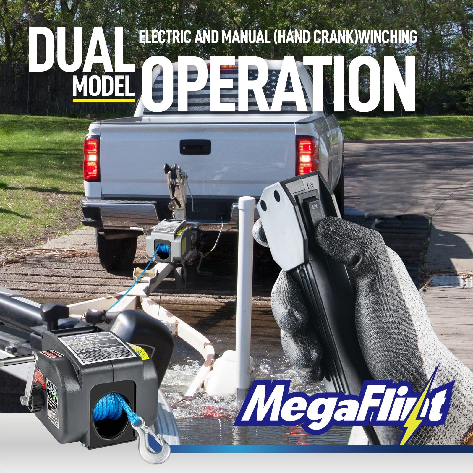 Trailer Winch,Reversible Electric Winch, for Boats up to 6000 lbs.12V DC,Powe…