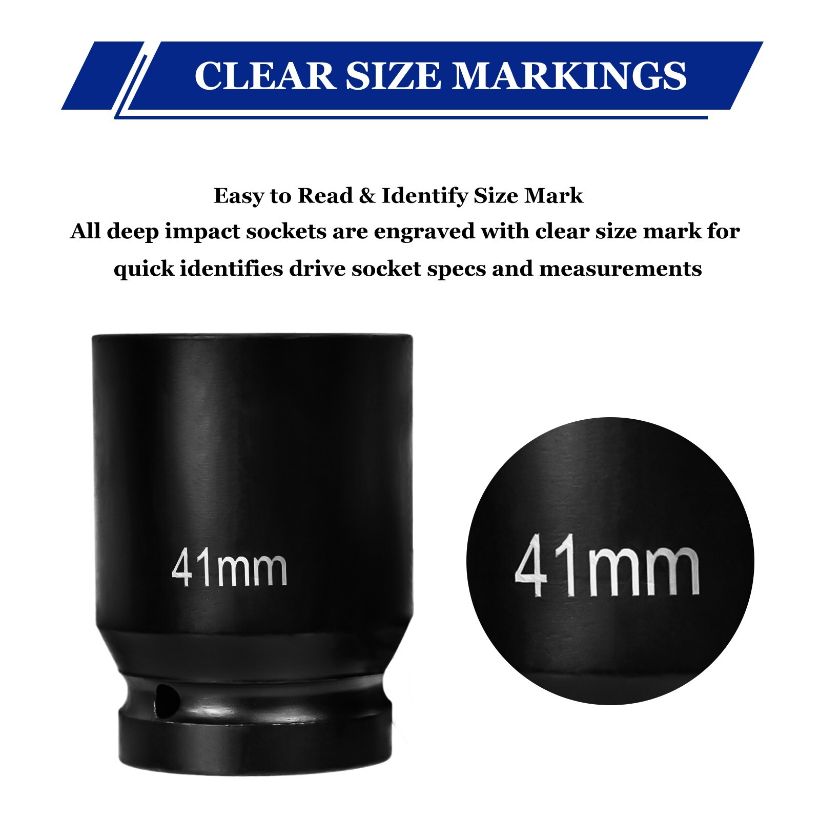 8 Metric Deep Impact Socket 1″ inch Drive 6 Point Universal Hex Jumbo Socket Set