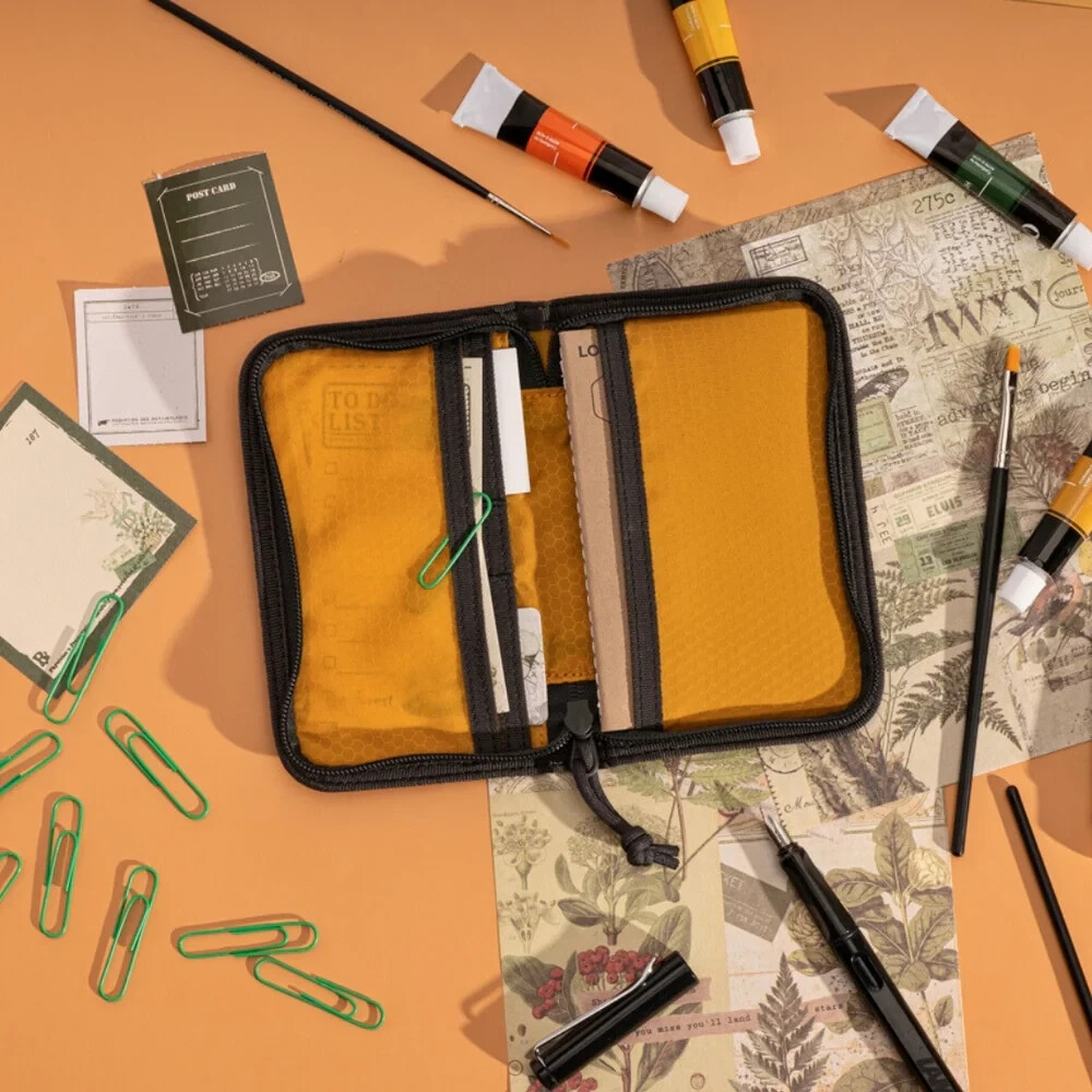 LOCHBY Pocket Journal Bumblebee Notebook Cover | Water Resistant Waxed Canvas