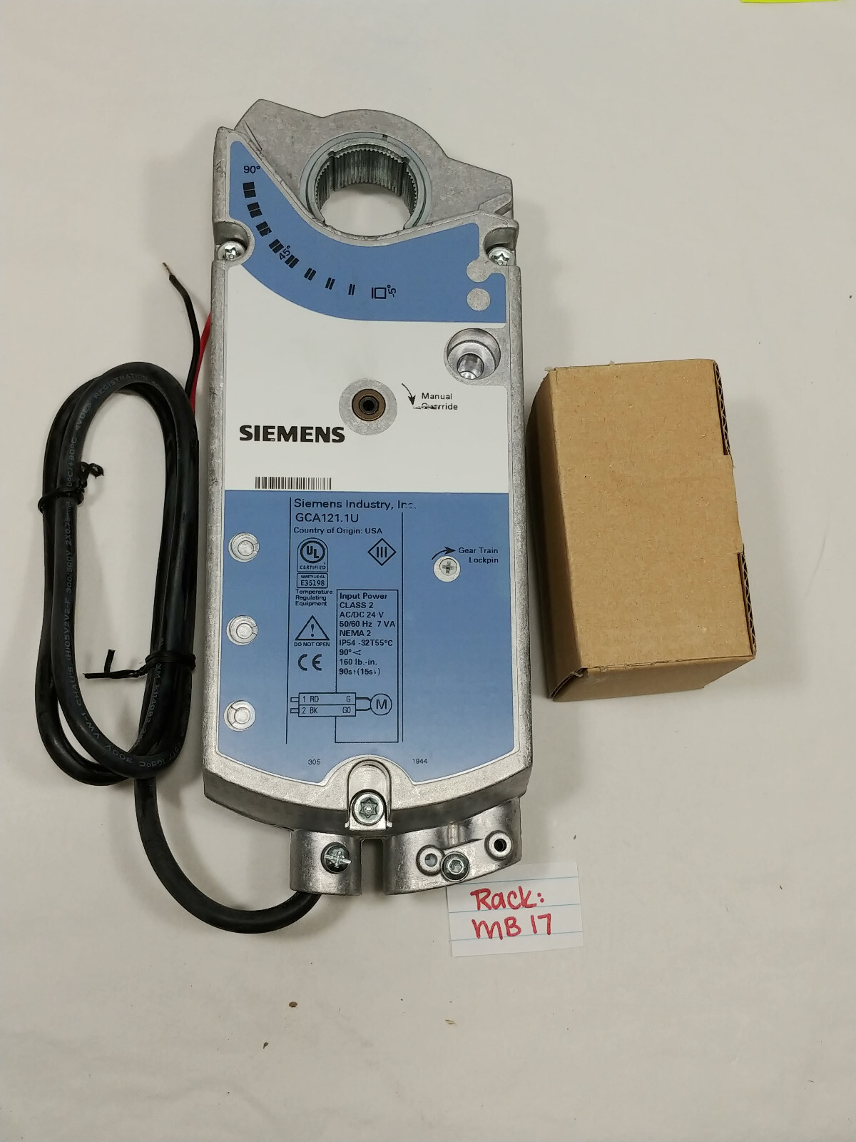 Siemens GCA.121.1U Open Air Actuator GCA Spring Electronic Damper NOS