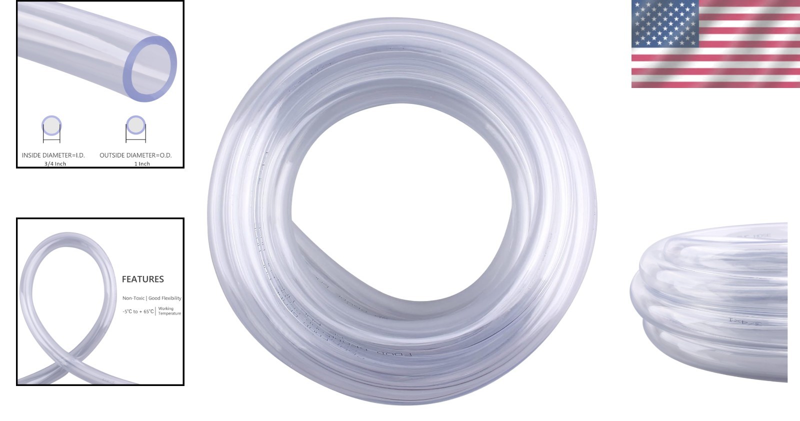 High-Quality 10 Ft PVC Tubing 3/4″ID x 1″OD – Ideal for Liquids & Semi-Solids