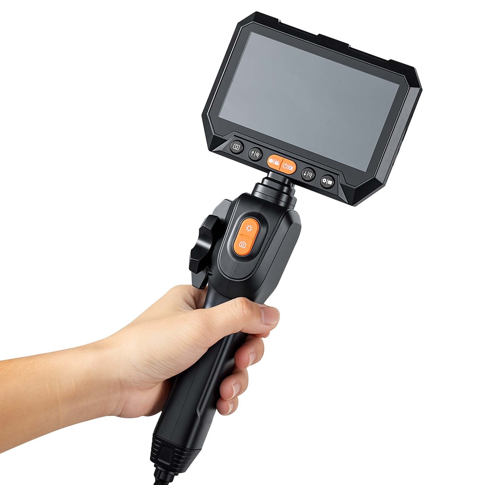 VEVOR 2-Way Articulating Borescope with 0.15″ Ultra Slim Lens 5″ Screen 8X Zoom