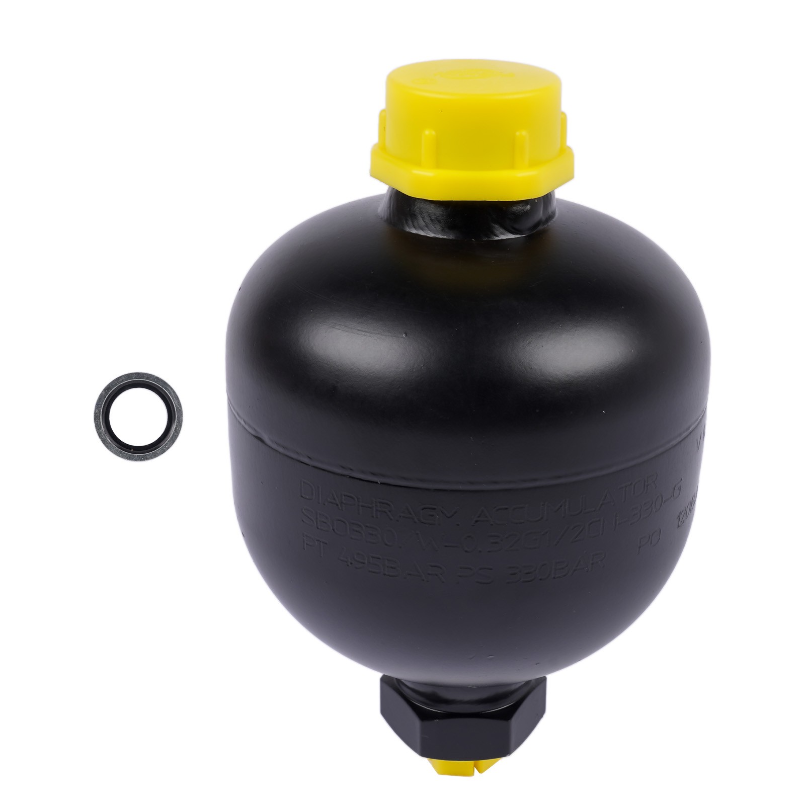 Hydraulic Diaphragm Accumulator 4786PSI,20 cu in (0.32L) ,Thread G1/2 (ISO 228)