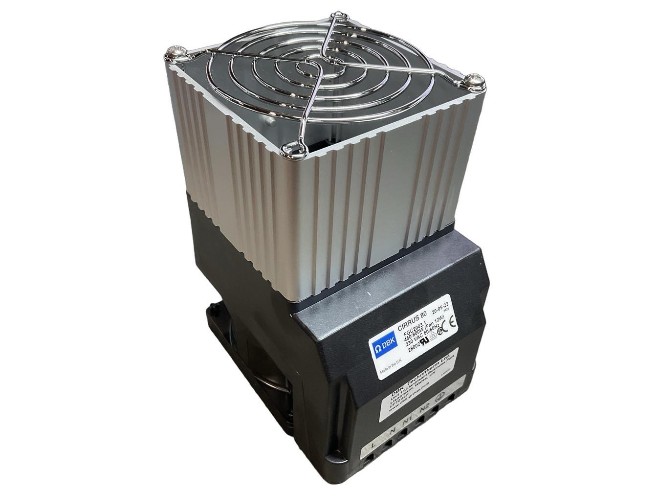 FGC2003.1 DBK CIRRUS 80 RAIL ENCLOSURE FAN HEATER 450/800W 220-240VAC
