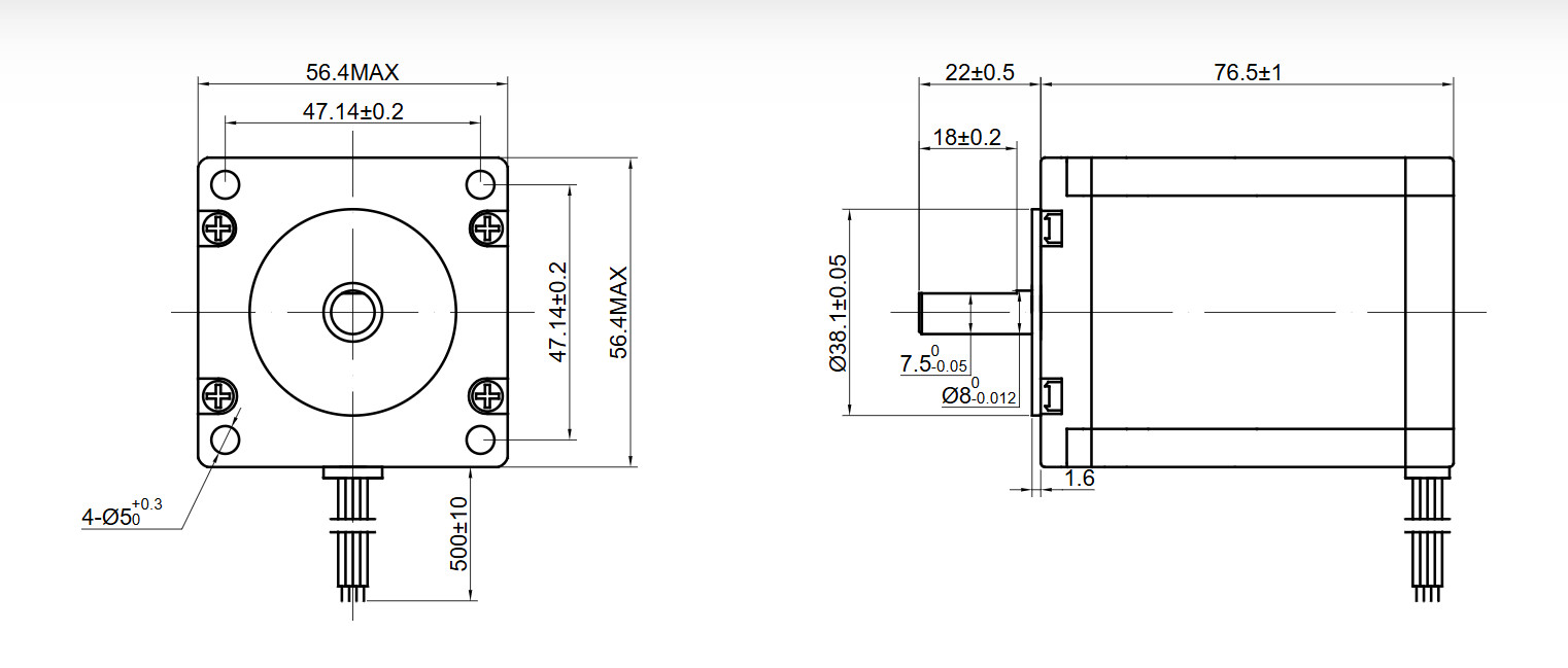 STEPPERONLINE Nema 23 Stepper Motor 1.9Nm(269oz.in) 2.8A 76.5mm Φ8mm Shaft CNC