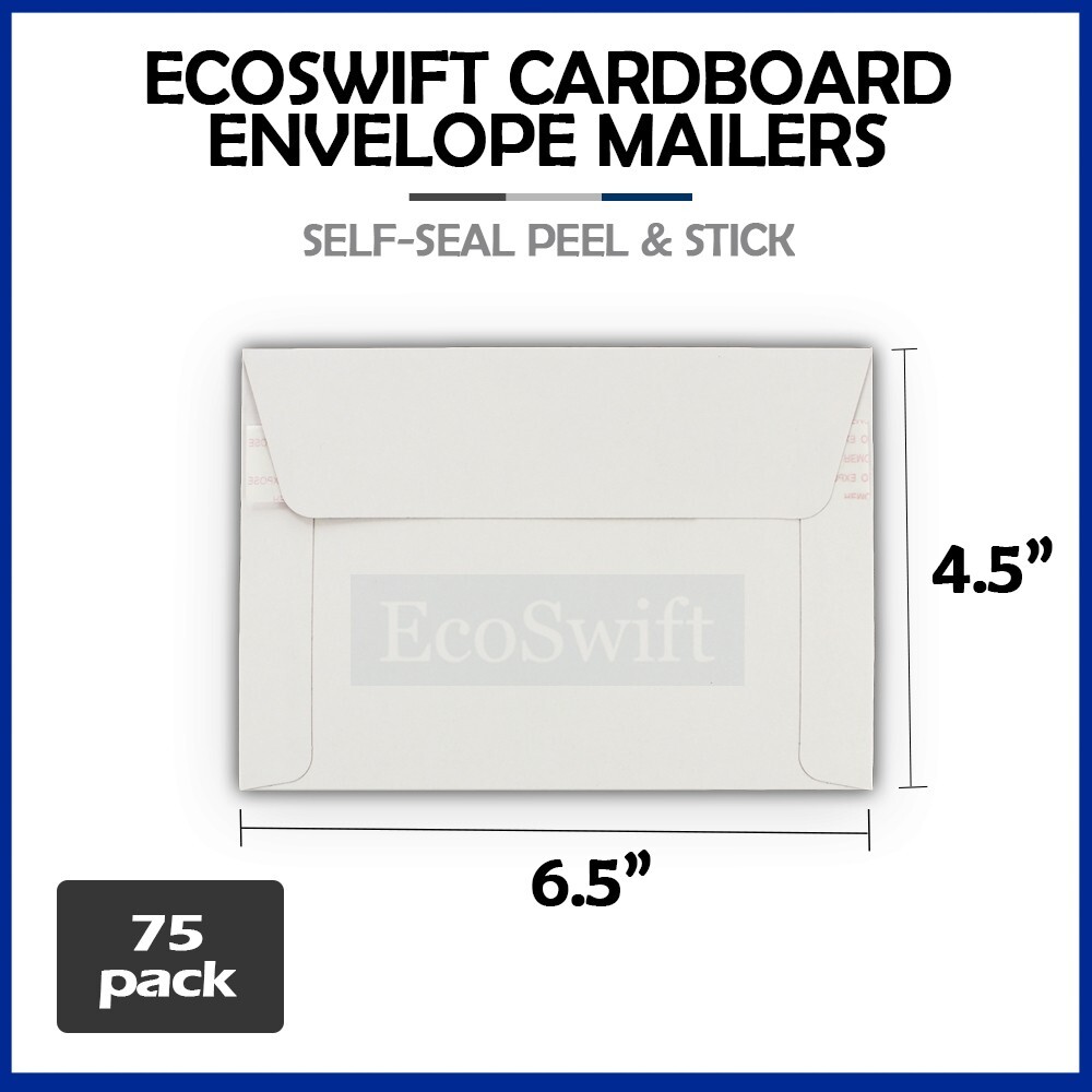 75 – 6.5 x 4.5 ECOSWIFT RIGID PHOTO SHIPPING FLATS CARDBOARD ENVELOPE MAILERS