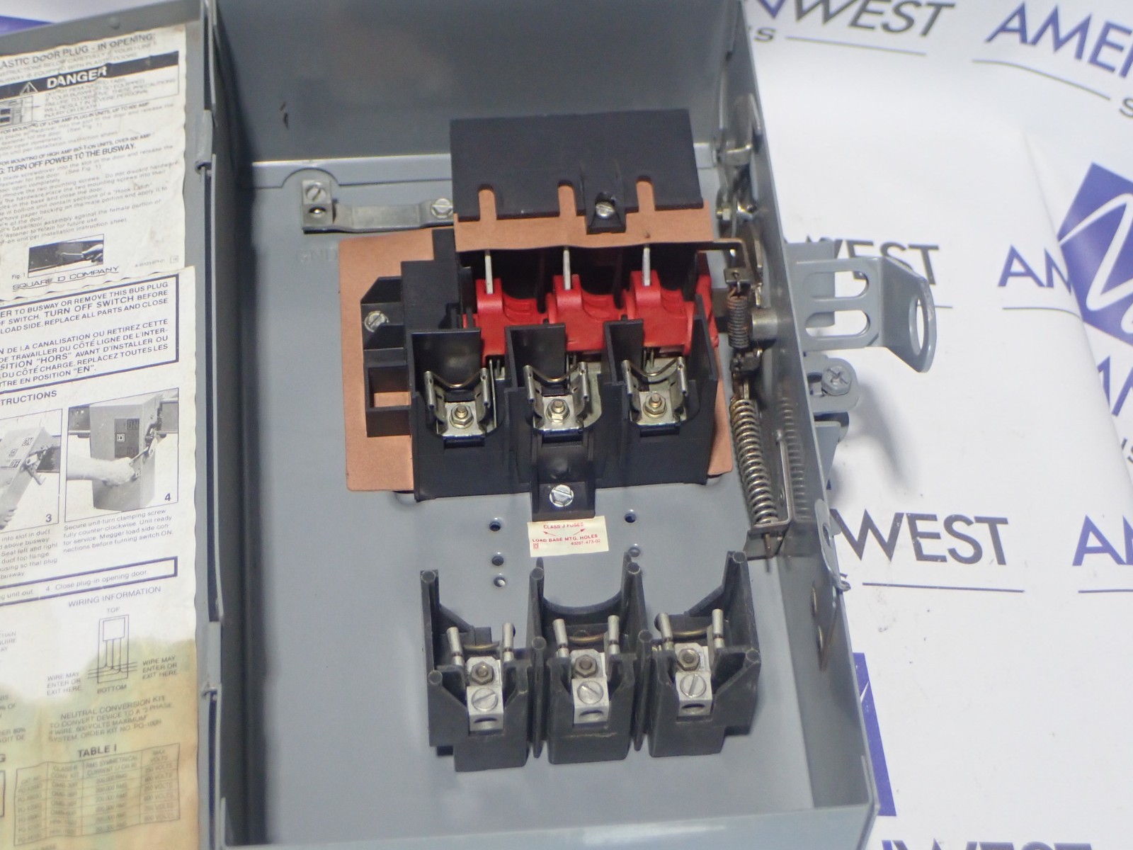 Square D PQ3603G Fusible I-Line Bus plug 30 amp 3 Pole 3W 3PH 600V BP225