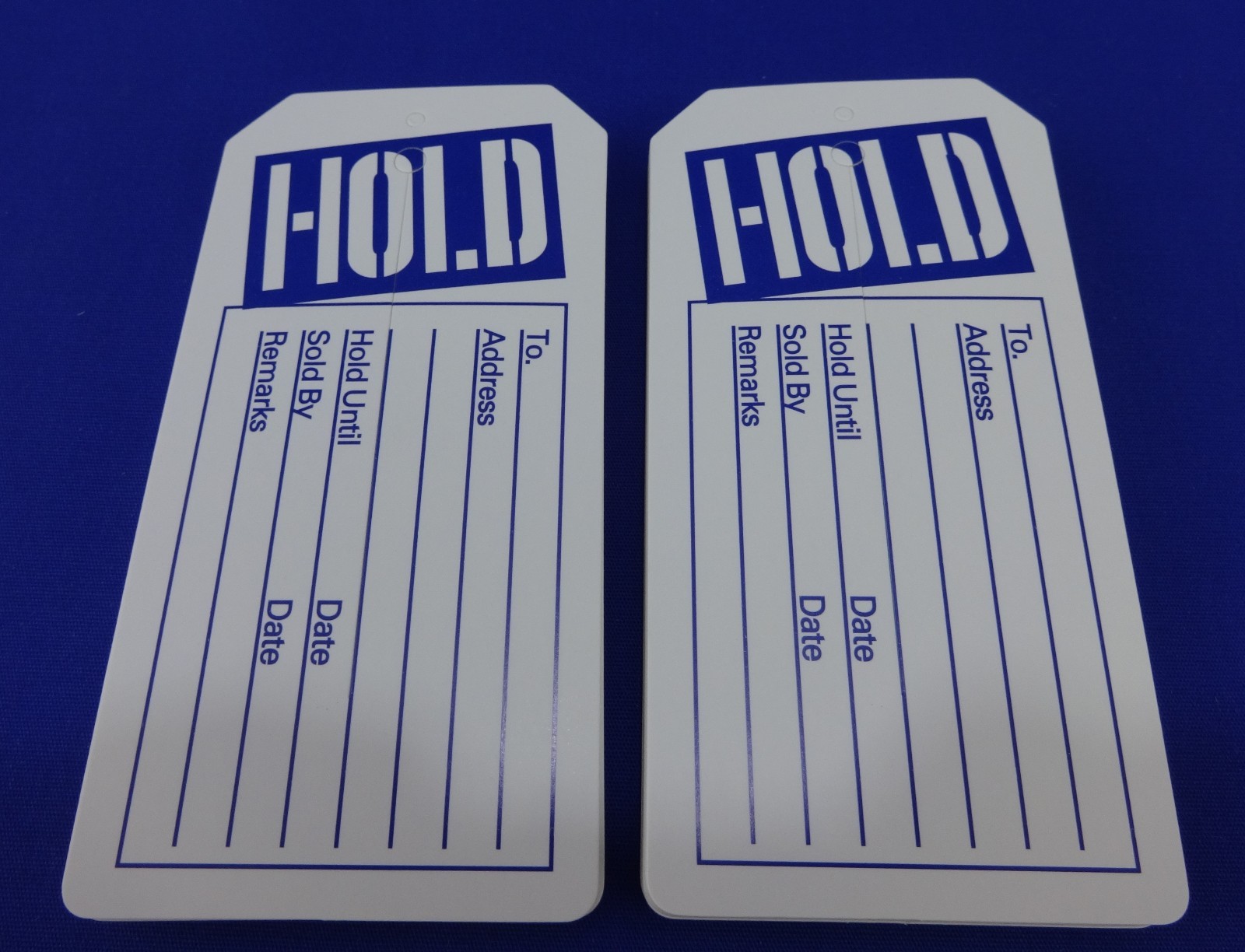 Blue / White Hold Tags with Slit Merchandise Price Tags New