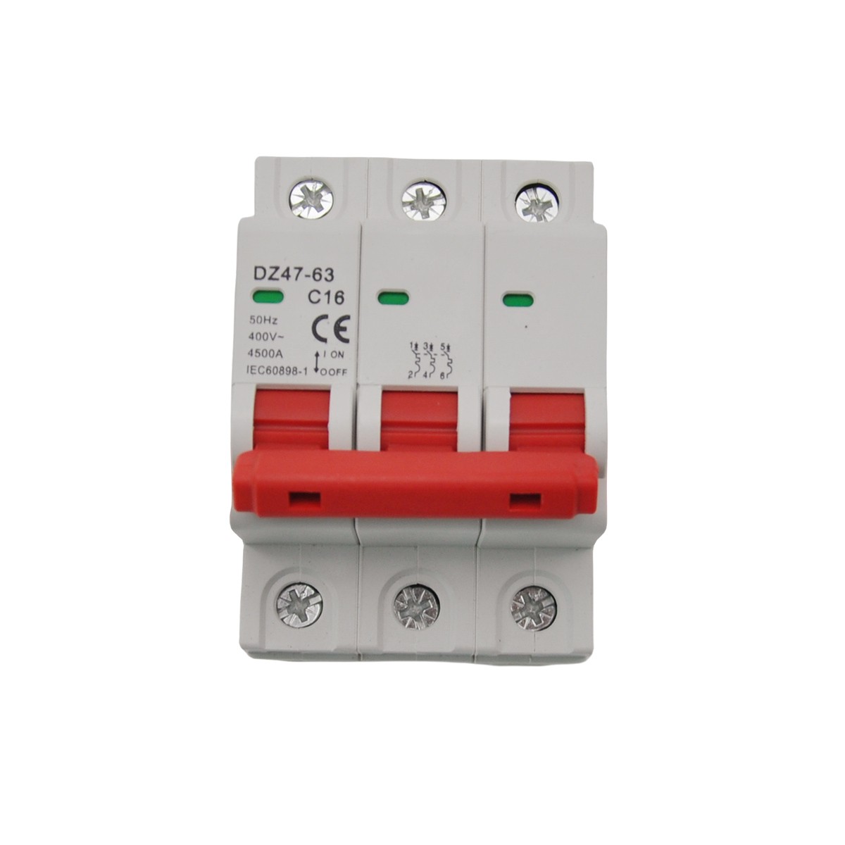3P AC MCB Mini Circuit Breaker Type C 6 10 16 25 32 40 50 63 80 100 125Amp 400v