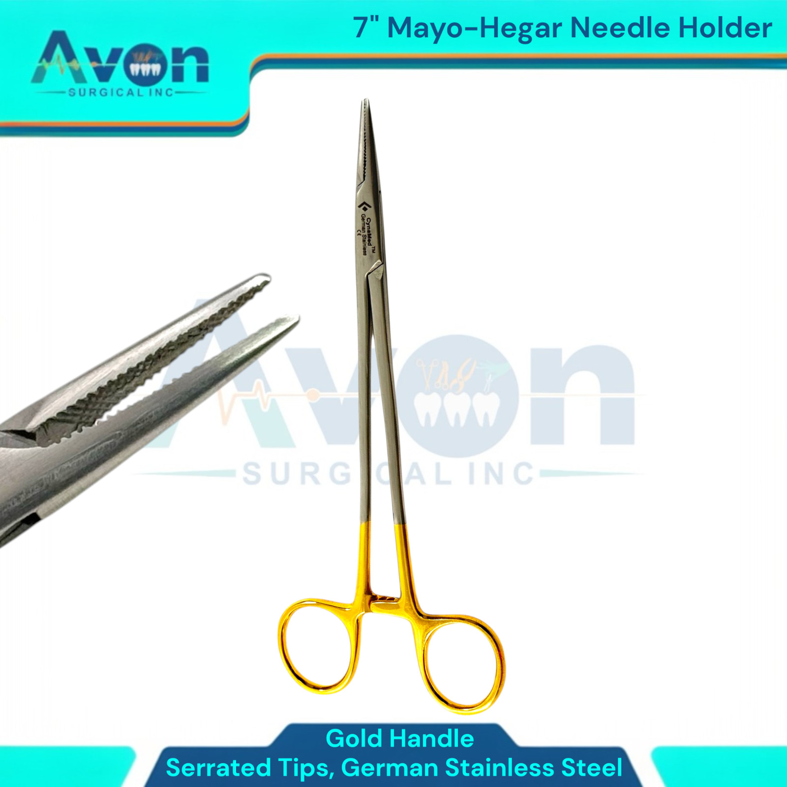 4pc Lot – Serrated Olsen Hegar Needle Holders 5″+5.5″+6″+7″ – German Stainless