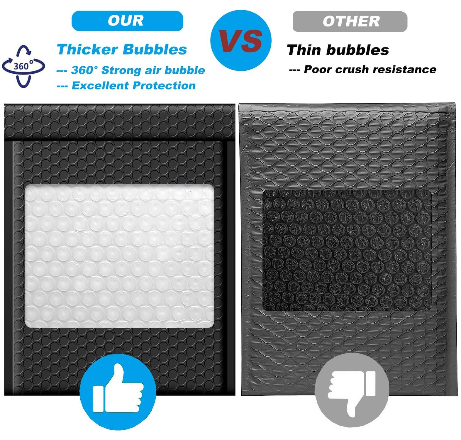 Bubble Mailers 4×8 Inches 50 Pack, Waterproof and Tear-Resistant Padded Maile…