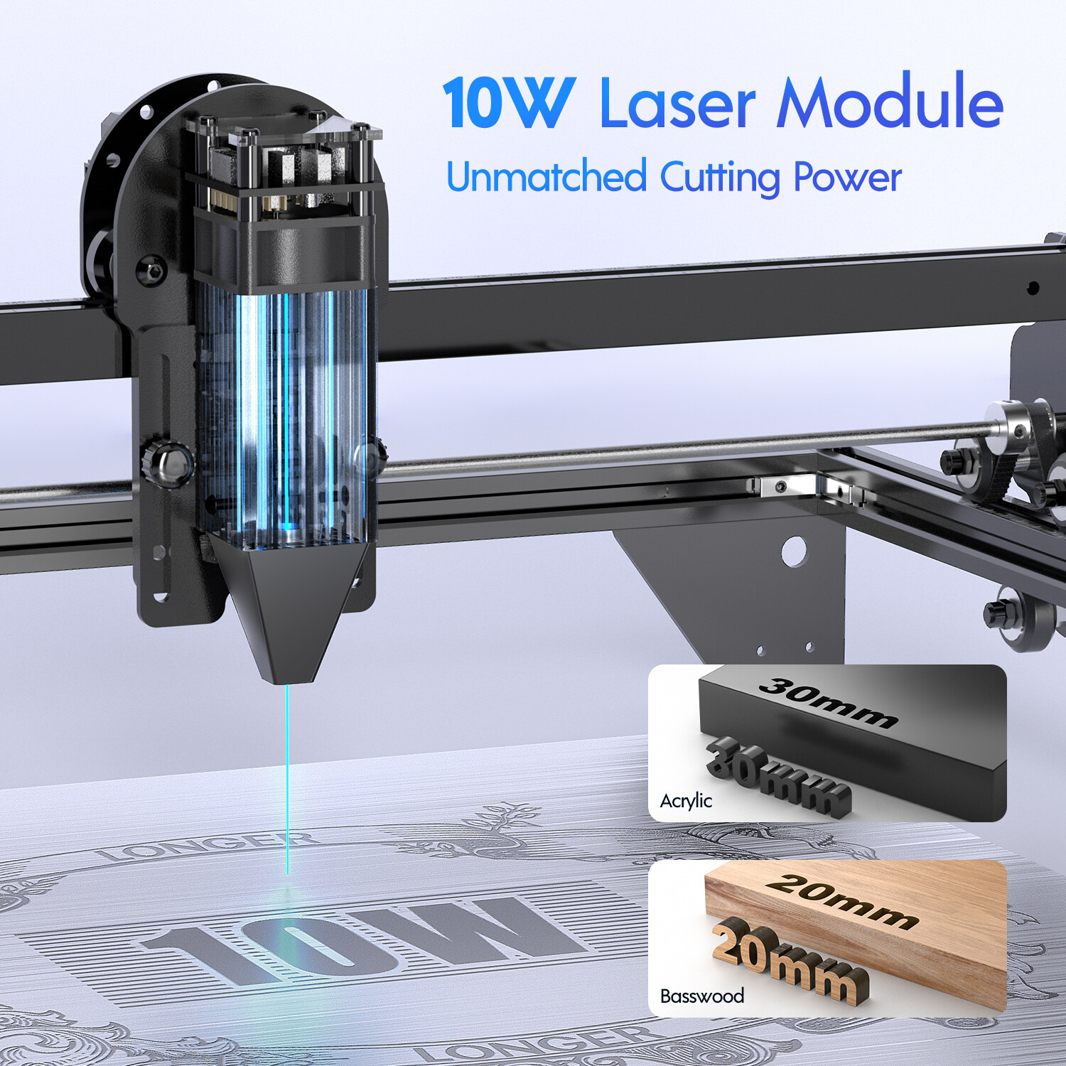 Longer RAY5 10W Laser Engraver, Laser Cutter, High speed up to 24,000 mm/min🔥