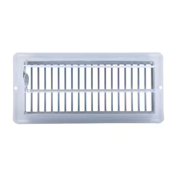 9-3/4 in. x 4 in. Steel Floor Register with 7/8 in. Drop in White