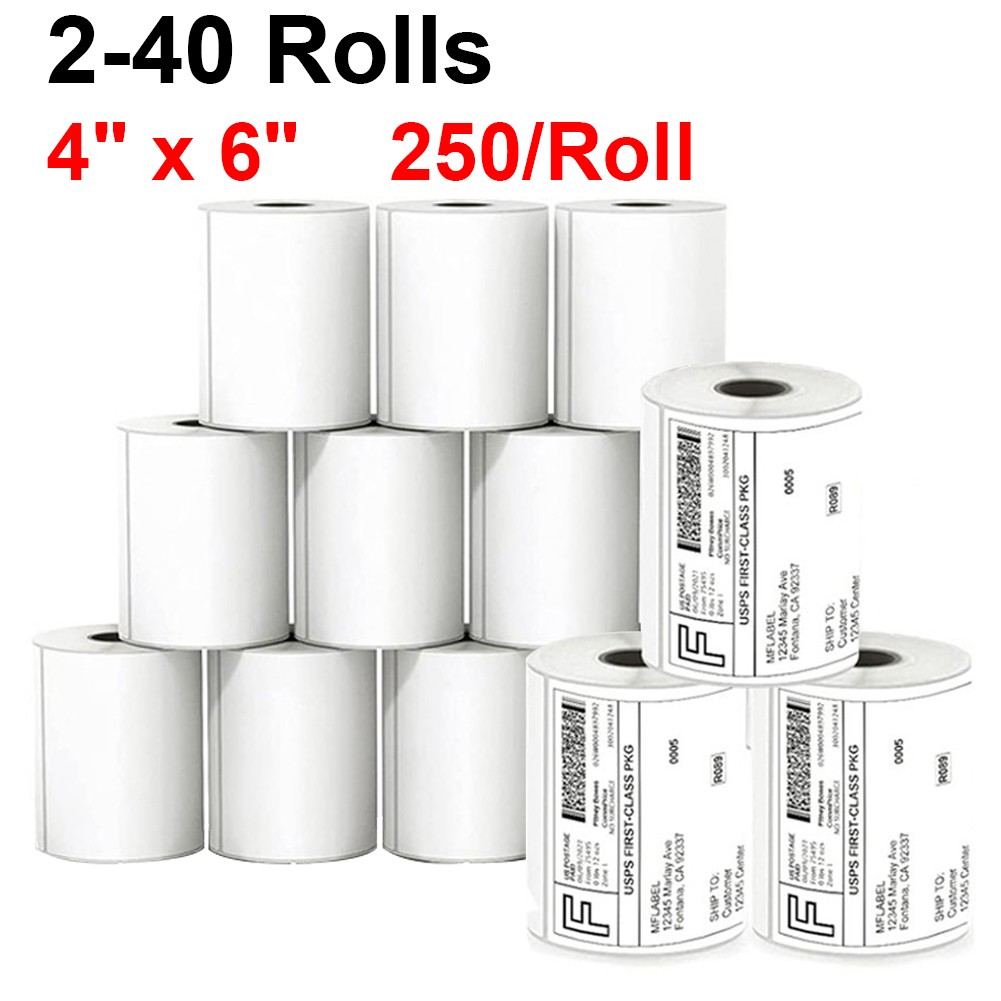 4″x6″ Direct Thermal Address Shipping Labels Blank 250/Roll for Zebra & Rollo
