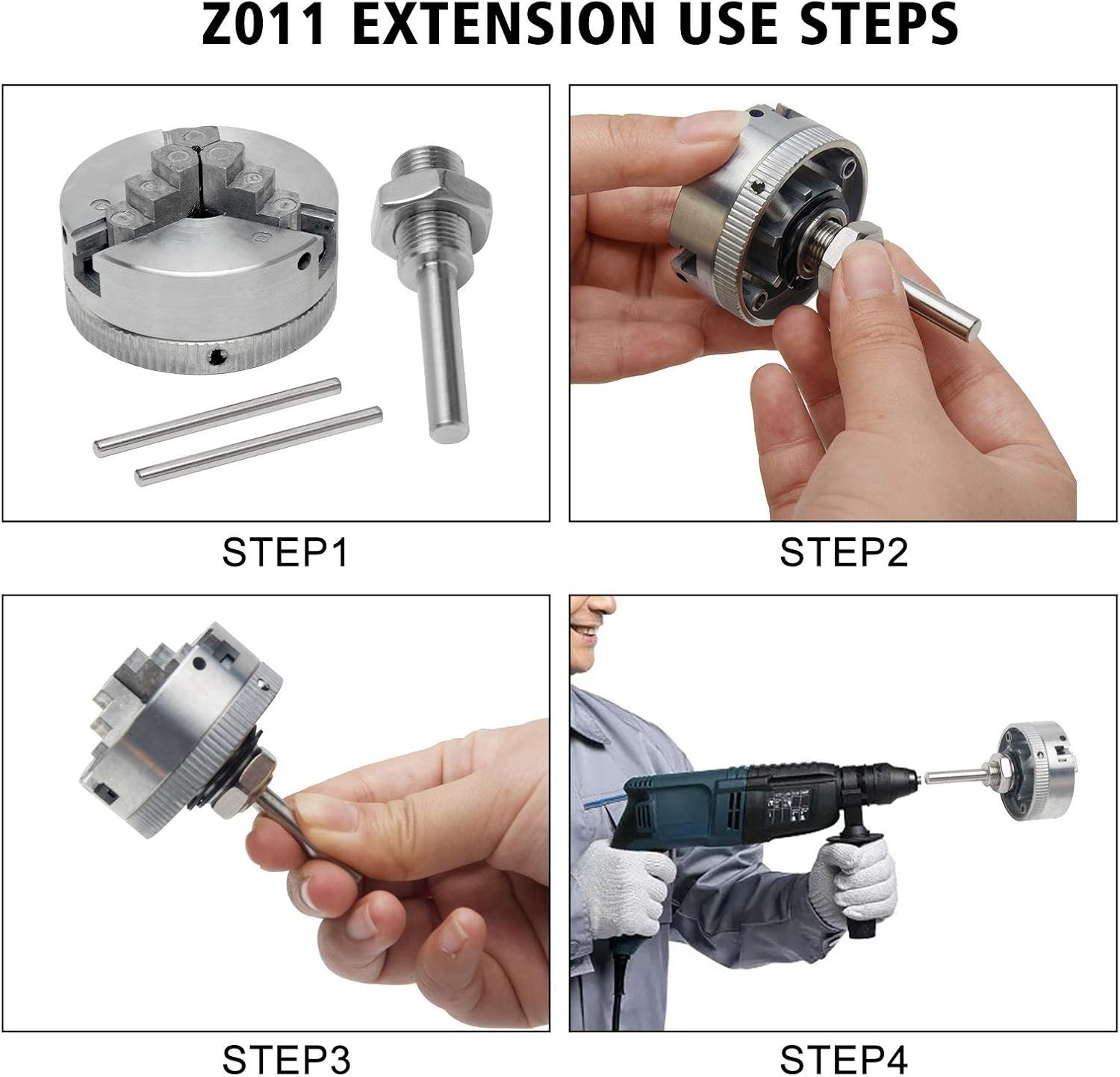 Z011 Mini Lathe Chuck Set – Self Centering Zinc Alloy 3/4 & 4 Jaw Chucks with…