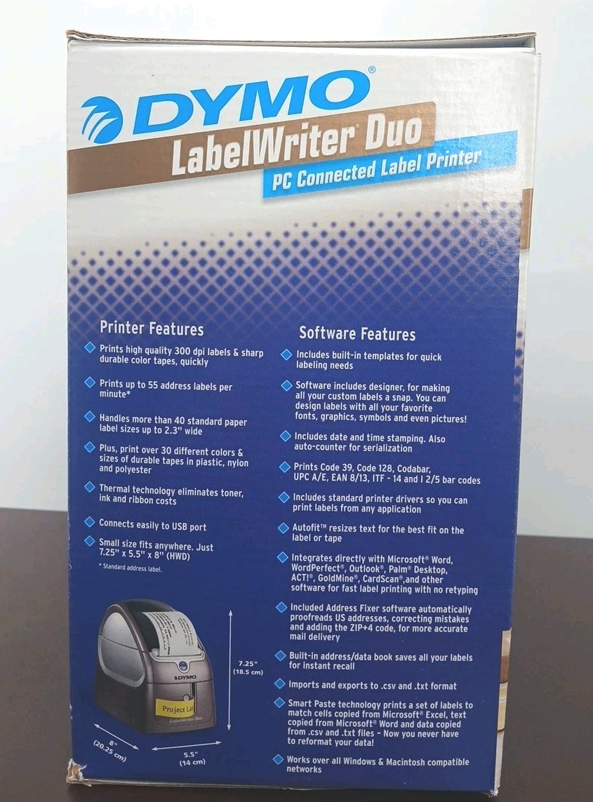 Dymo LabelWriter Duo 93105 Thermal Label Printer (New in Box)