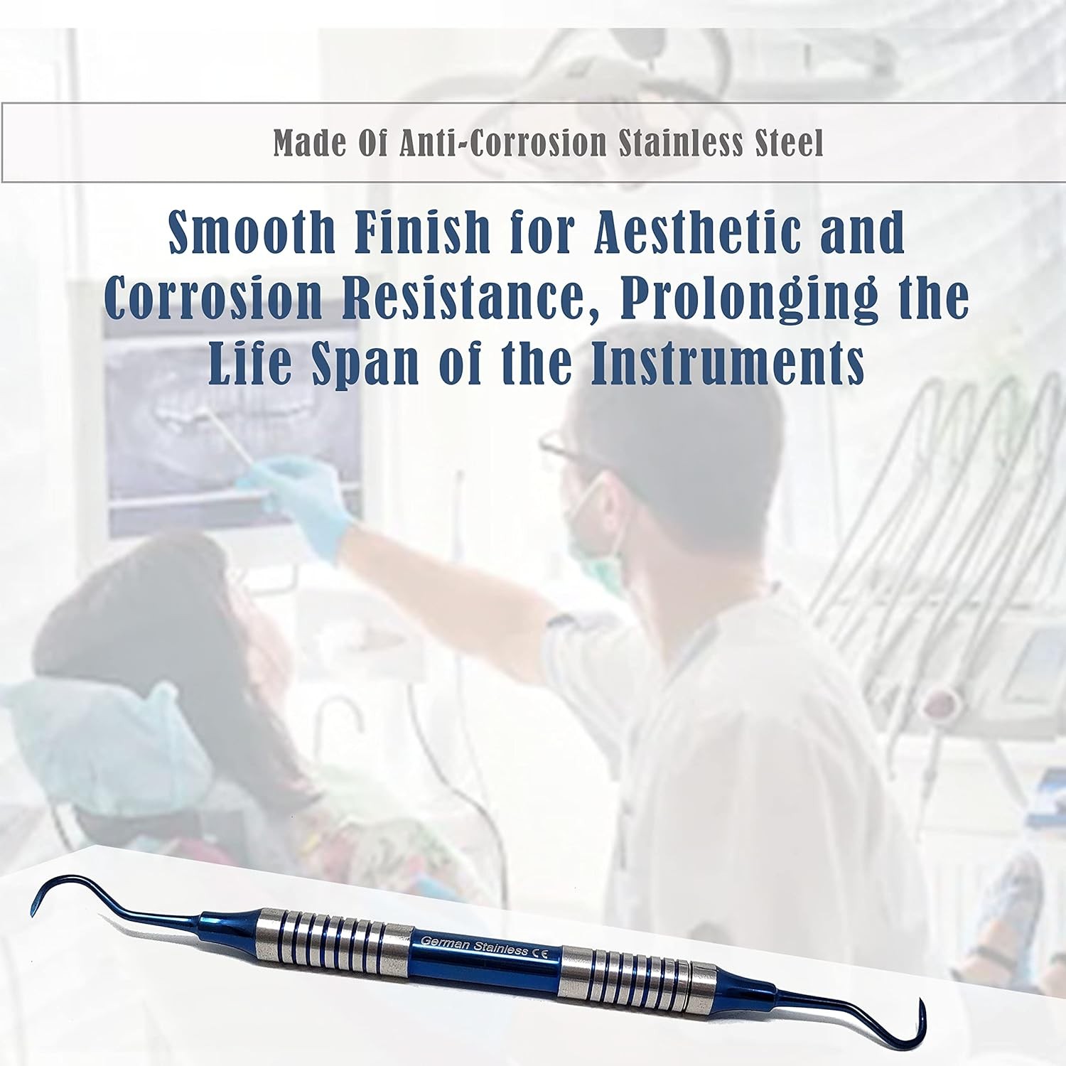 Periodontal Blue Sickle Scaler H6-H7 Anterior Double Ended Dental Instruments
