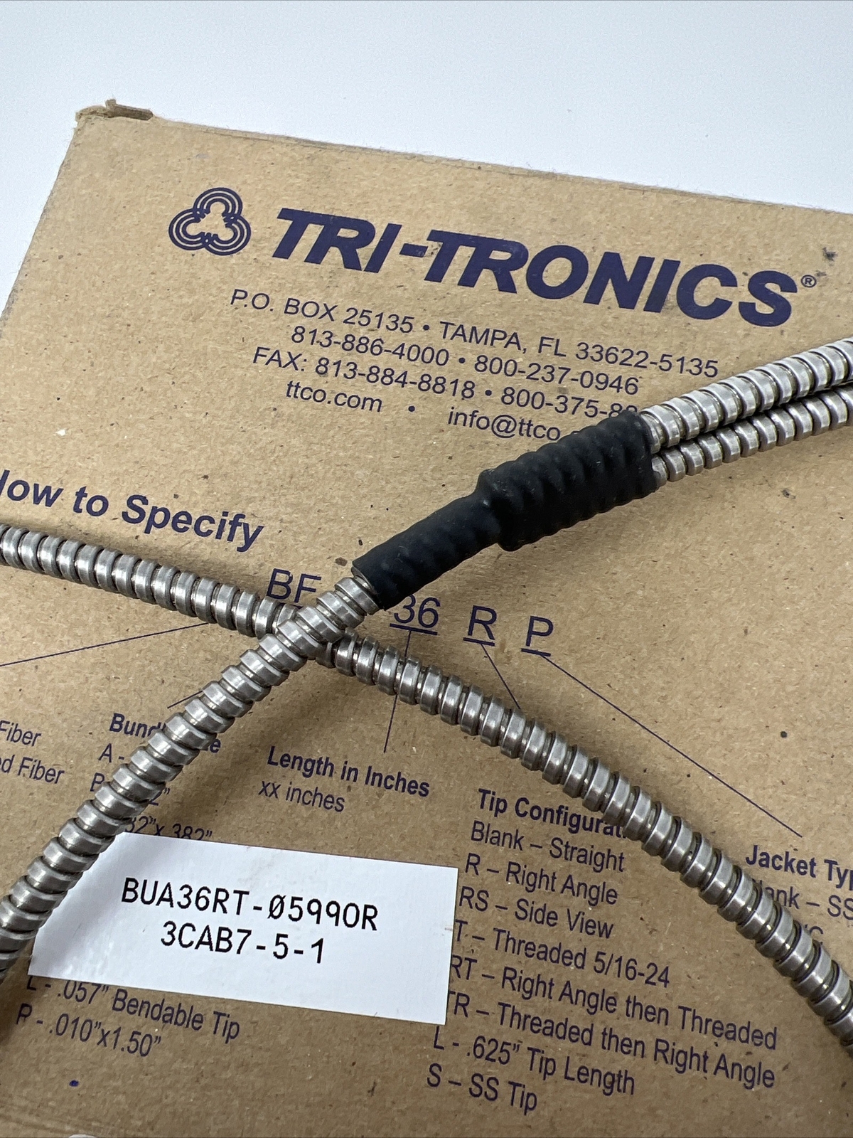 Tri-Tronics BF-A-36RT Cable Bifurcated Glass Fiber Optic Light Guide