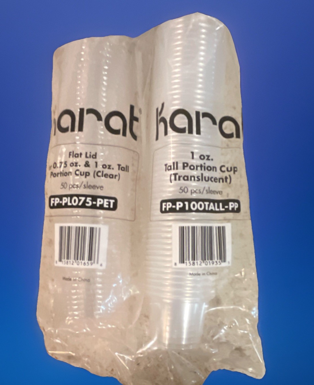 Karat 0.75 oz & 1 oz Tall Portion Cup Combo PET Plastic & Polypropylene, 50 pcs