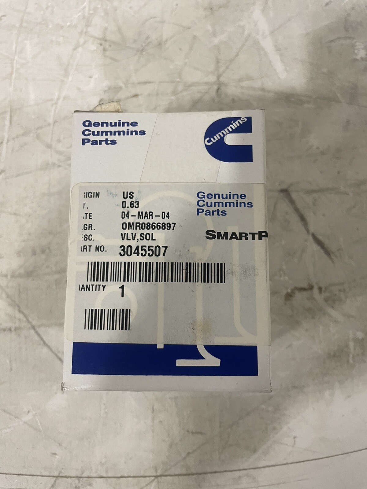 New Cummins VALVE,SOLENOID 3045507