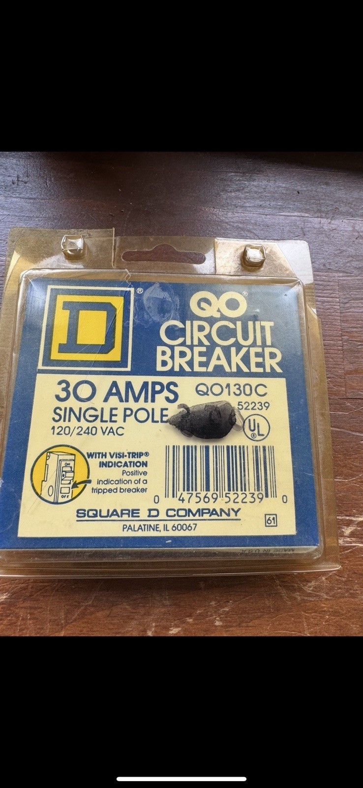 NEW SQUARE D QO130C QO130 CIRCUIT BREAKER 30 AMP 240V 1 POLE OLD STOCK