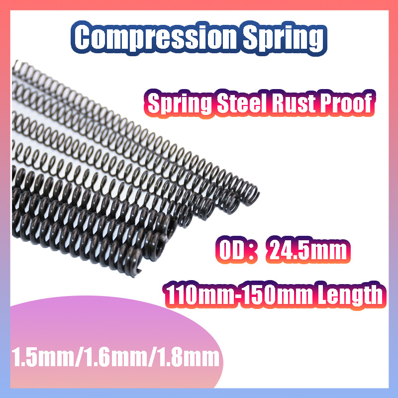 1.5/1.6/1.8mm Spring Steel Black Compression Spring 110-150mm Length Rust Proof
