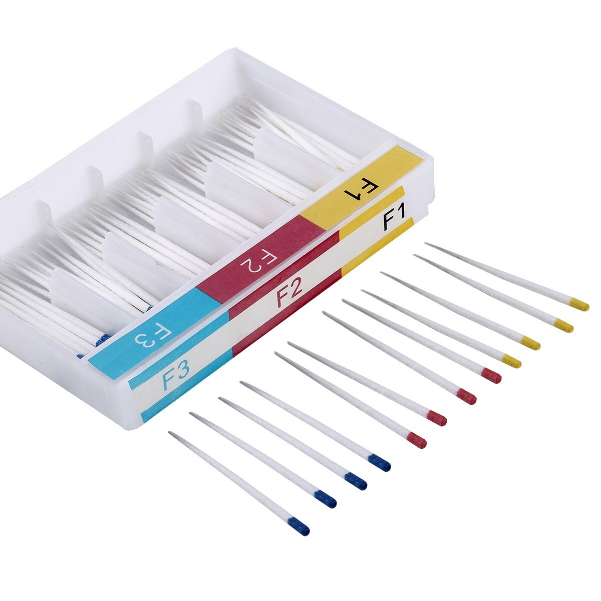 10X dental puntas de papel absorbente endodoncia canal radicular F1 F2 F3 AZDENT