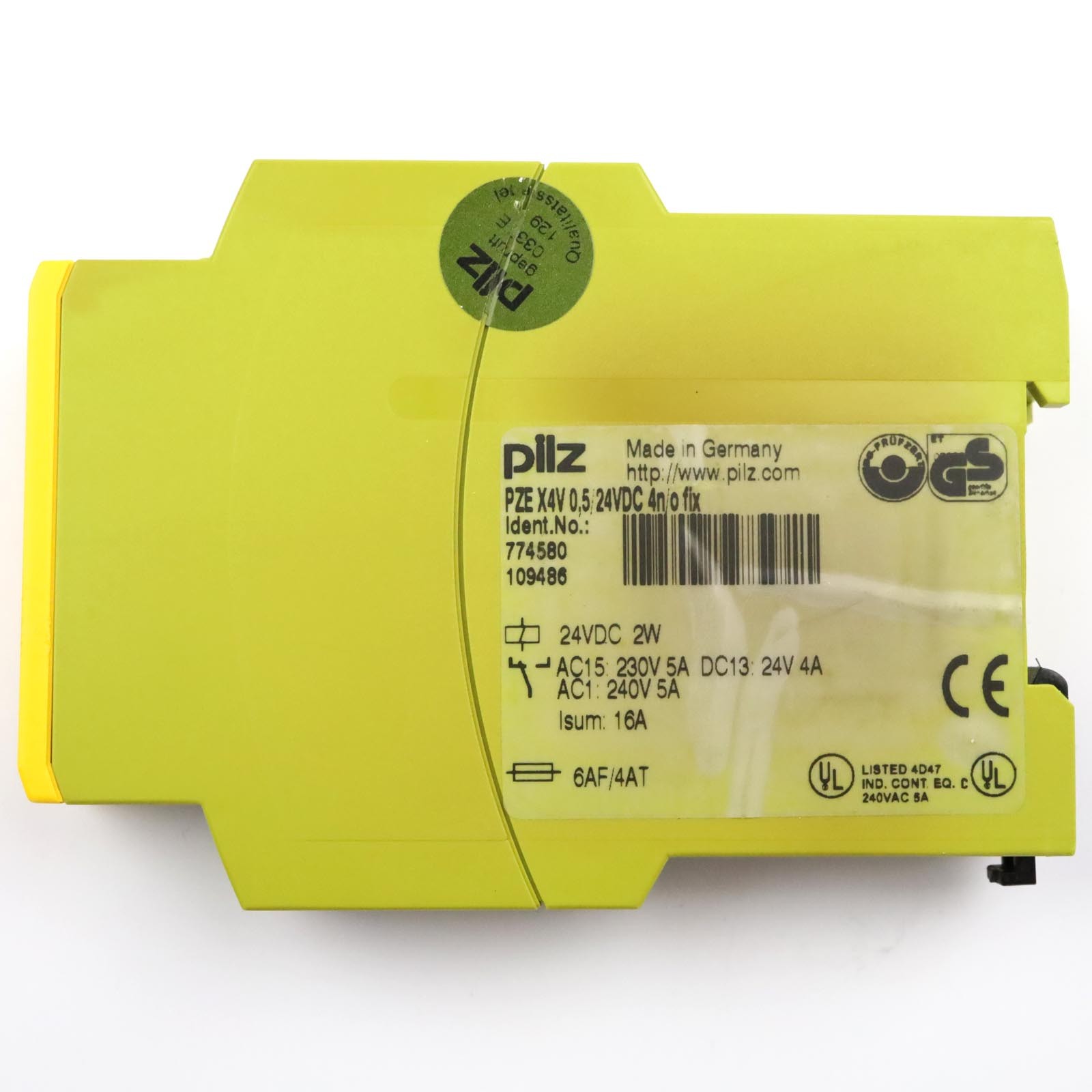 Mushroom Contact Block PZE X4V 0.5/24VDC 4n/o Fix 774580 GEB