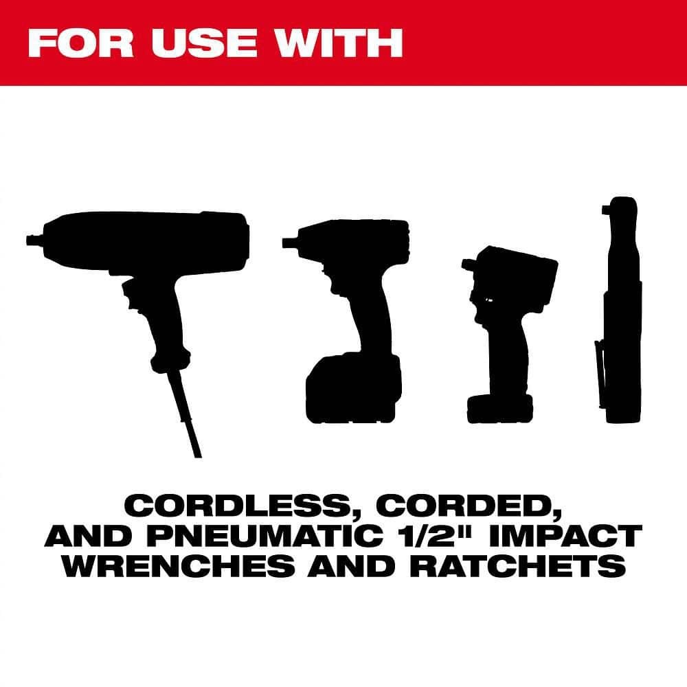 Milwaukee SHOCKWAVE 1/2 in. Drive SAE Deep Well Impact Socket Set (9-Piece)