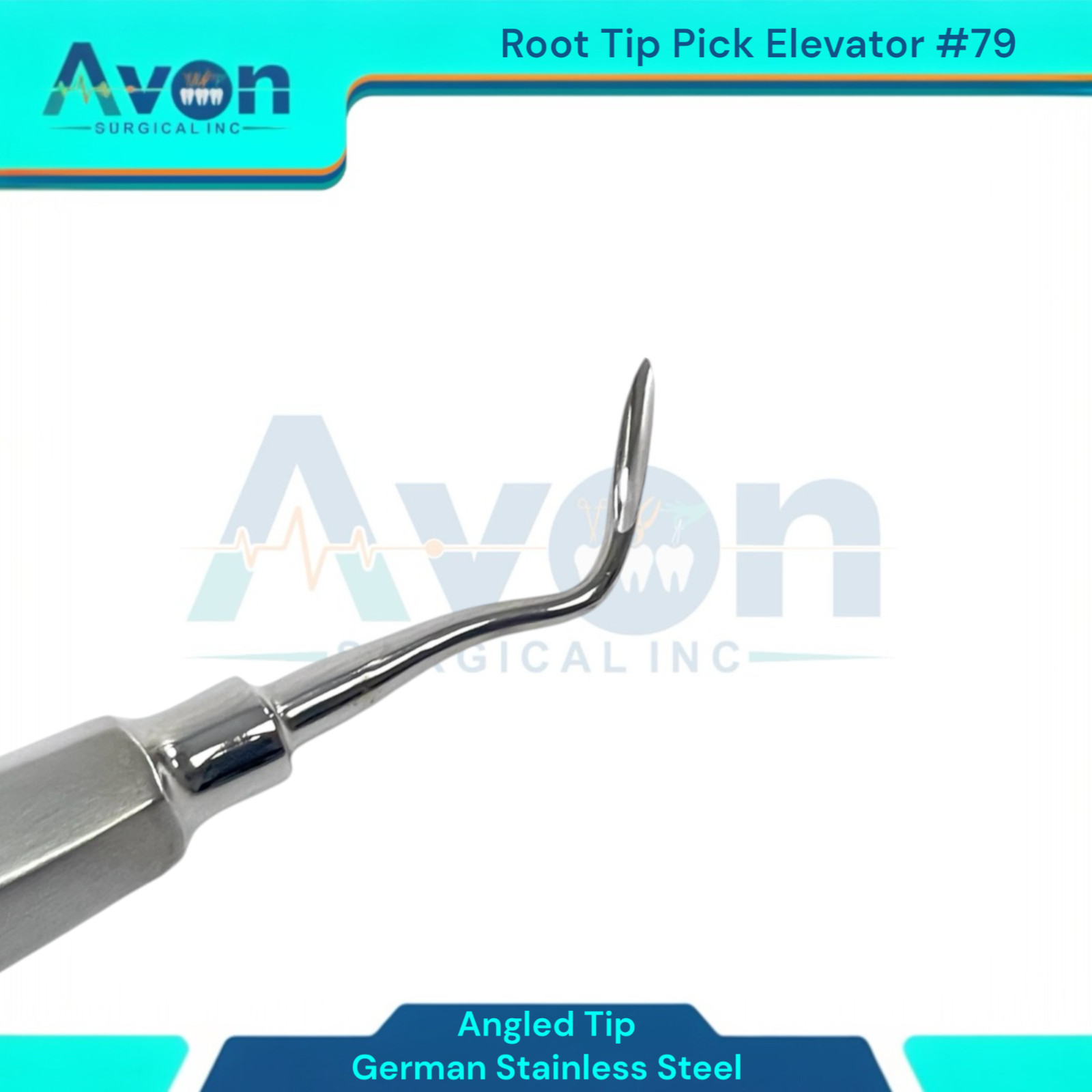 #79 Dental Tooth Root Extraction Elevator Pick, Angled, Sharp Tip – Stainless
