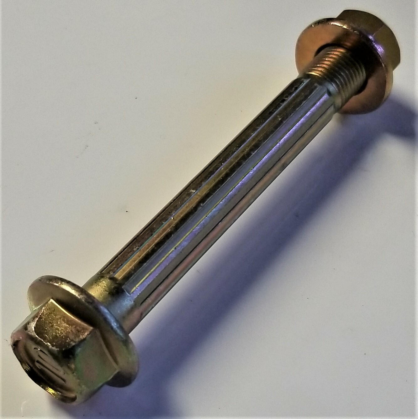 M12-1.25 x 95MM Hex Flange Bolt Fine Thread Yellow Zinc Plated, Qty of 2