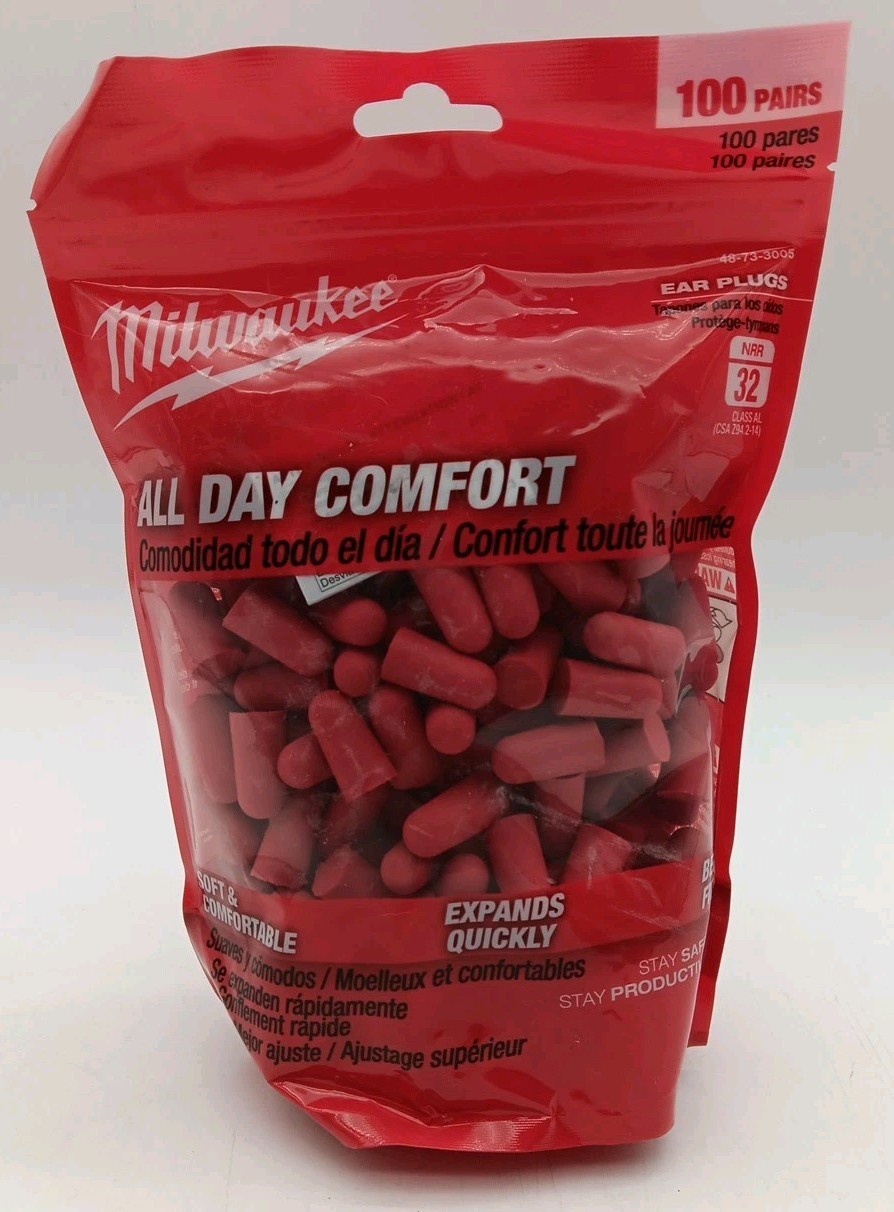 Milwaukee Disposable Ear Plugs 100 Pack 32db 48-73-3005