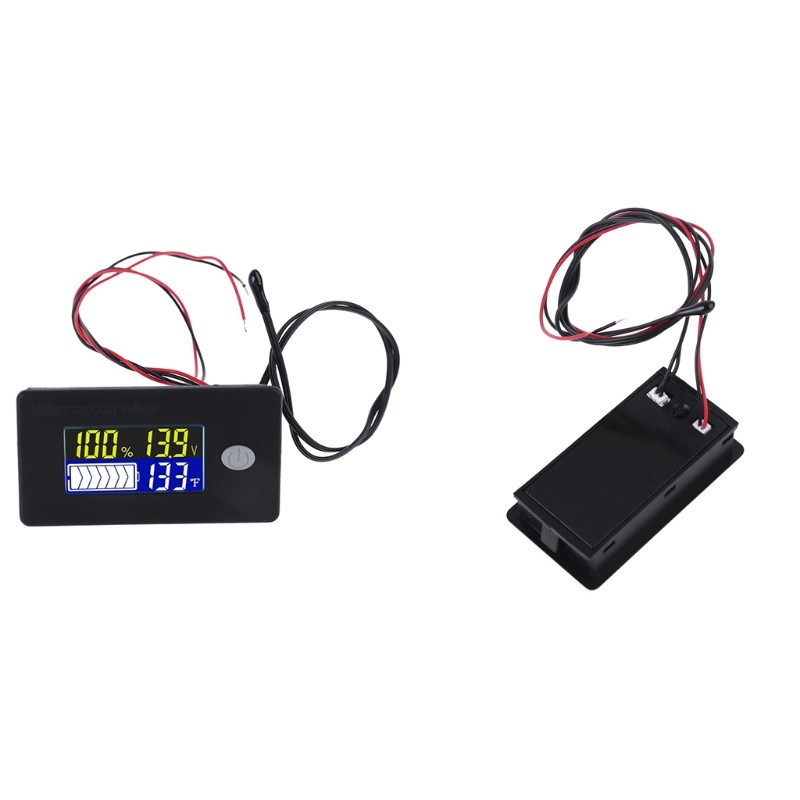 Battery Capacity Voltage Meter Cell Indicator Temperature Monitor with Alarm