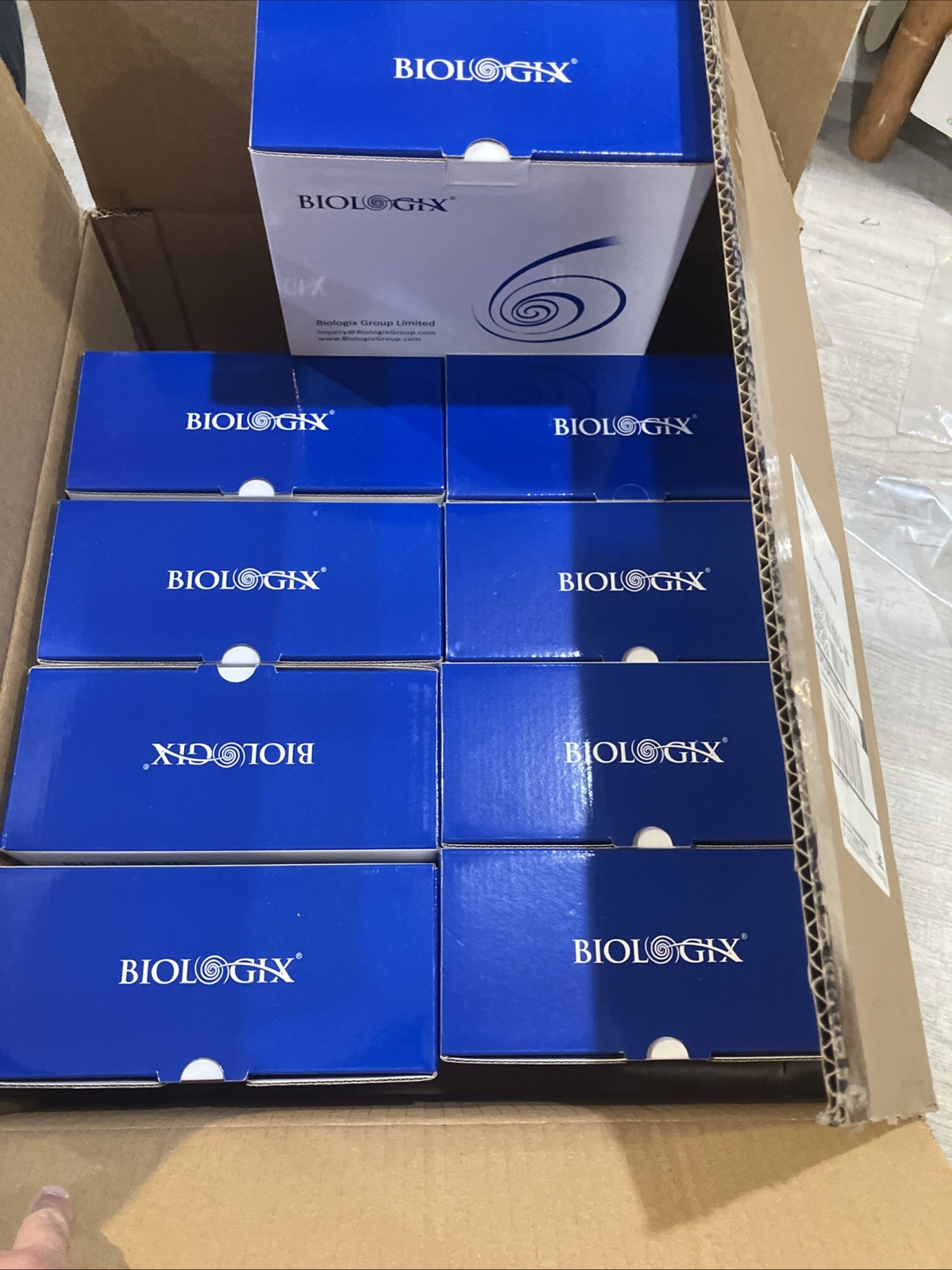 Biologix 60-0088 0.2ml 8-Strip PCR Tubes w/Flat Caps Clear 125/Pk RNase DNase Fr