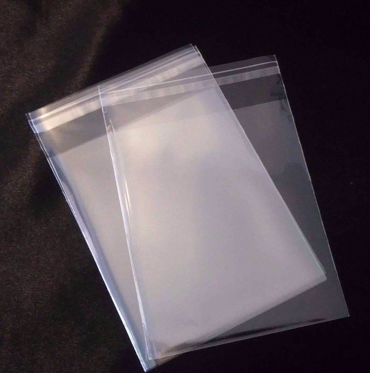 Clear Resealable Self-Adhesive Cello Lip Plastic Bags 8 x 10 1.2Mil Polyvinyl