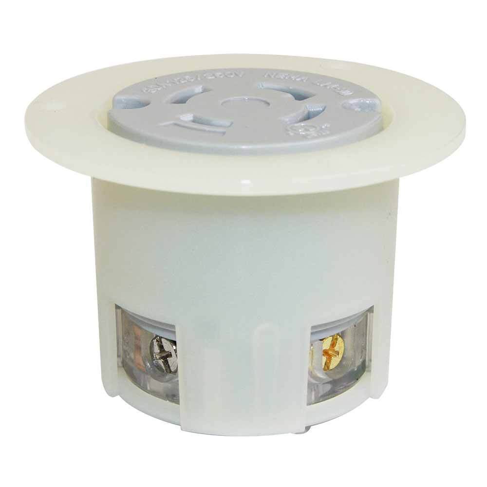 EMA L14-30R 3Pole 4W 30A 125/250V Flush Mount Twist Lock Receptacle Flange Outle