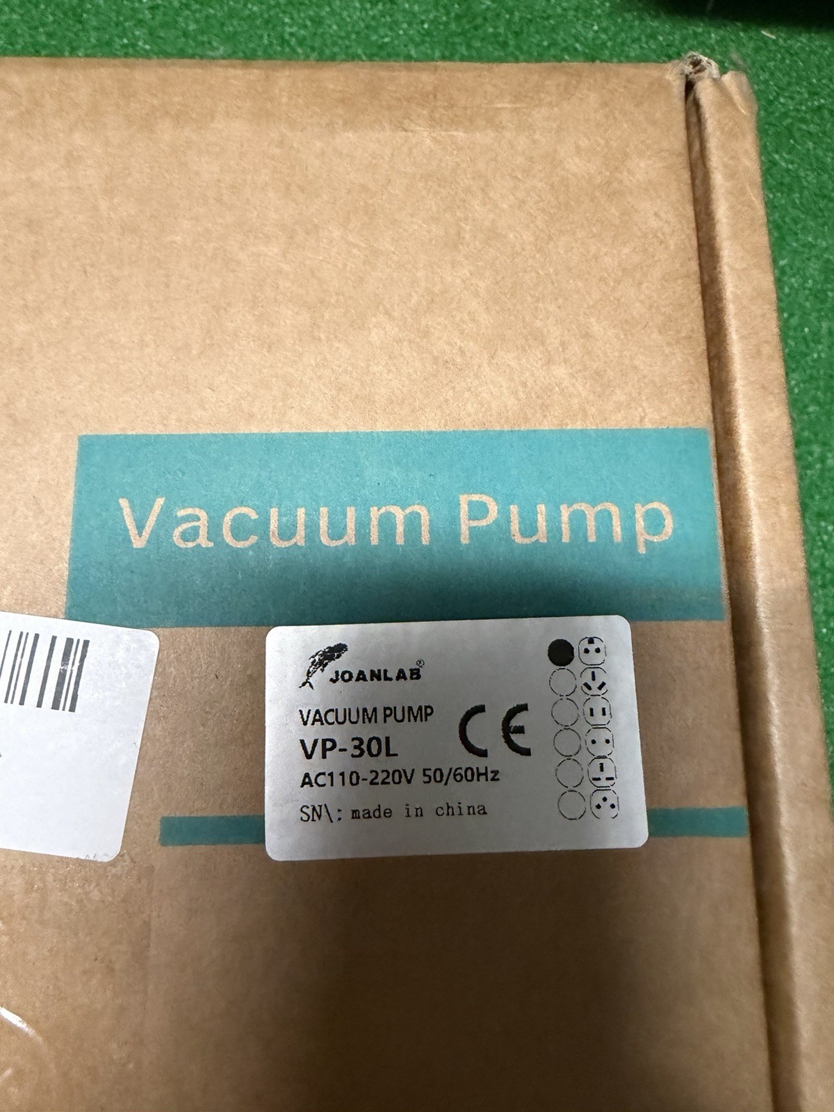 JOANLAB VP-30L Vacuum Pump AC110-220V 50/60Hz w/ Power Cord Manual Box