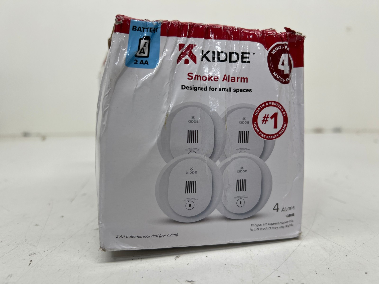 Kidde 4 inch Battery Powered Smoke Detector With Photo Electric Sensor (4 PACK)
