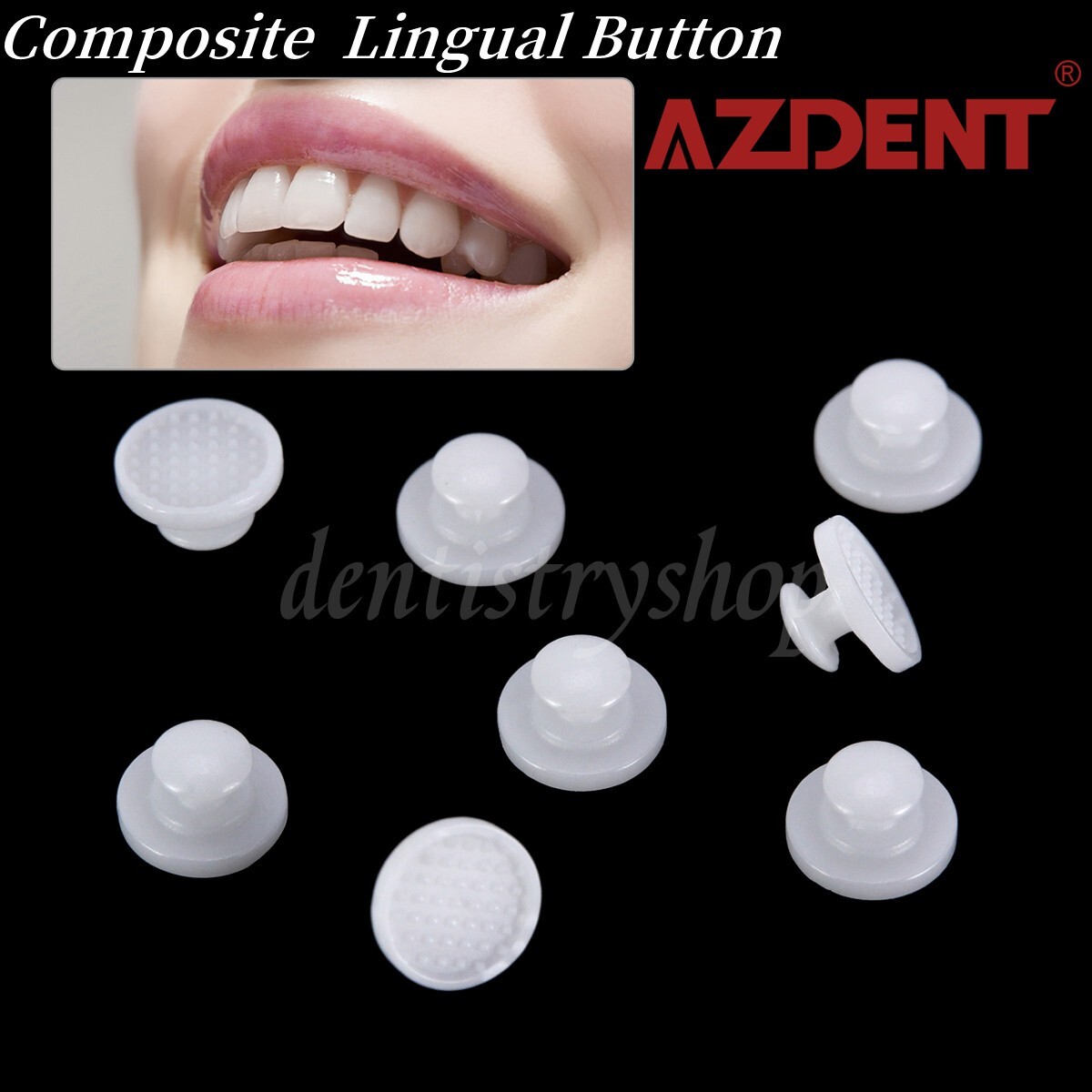 Dental Ortho Composite Ceramic Lingual Buttons for Bondable Round Base