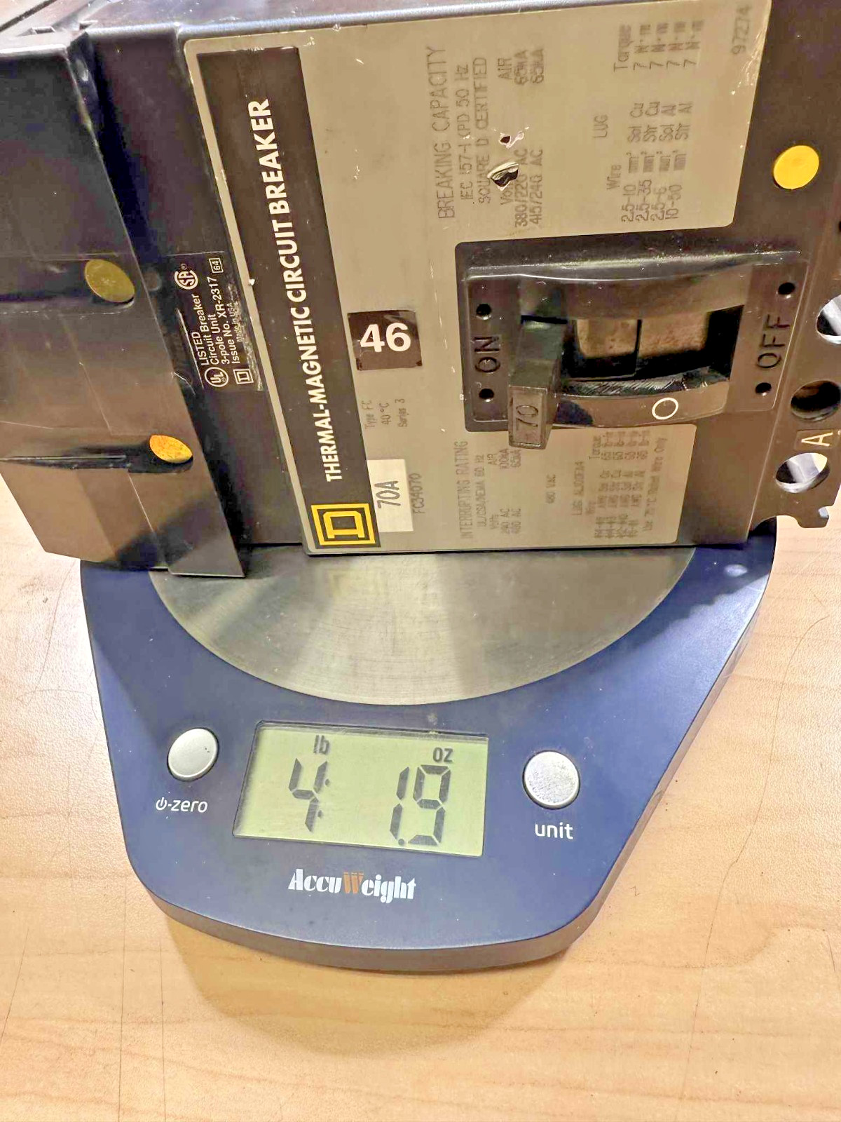 Square D FC34070 3 Pole 70 Amp 480V I-Line Breaker