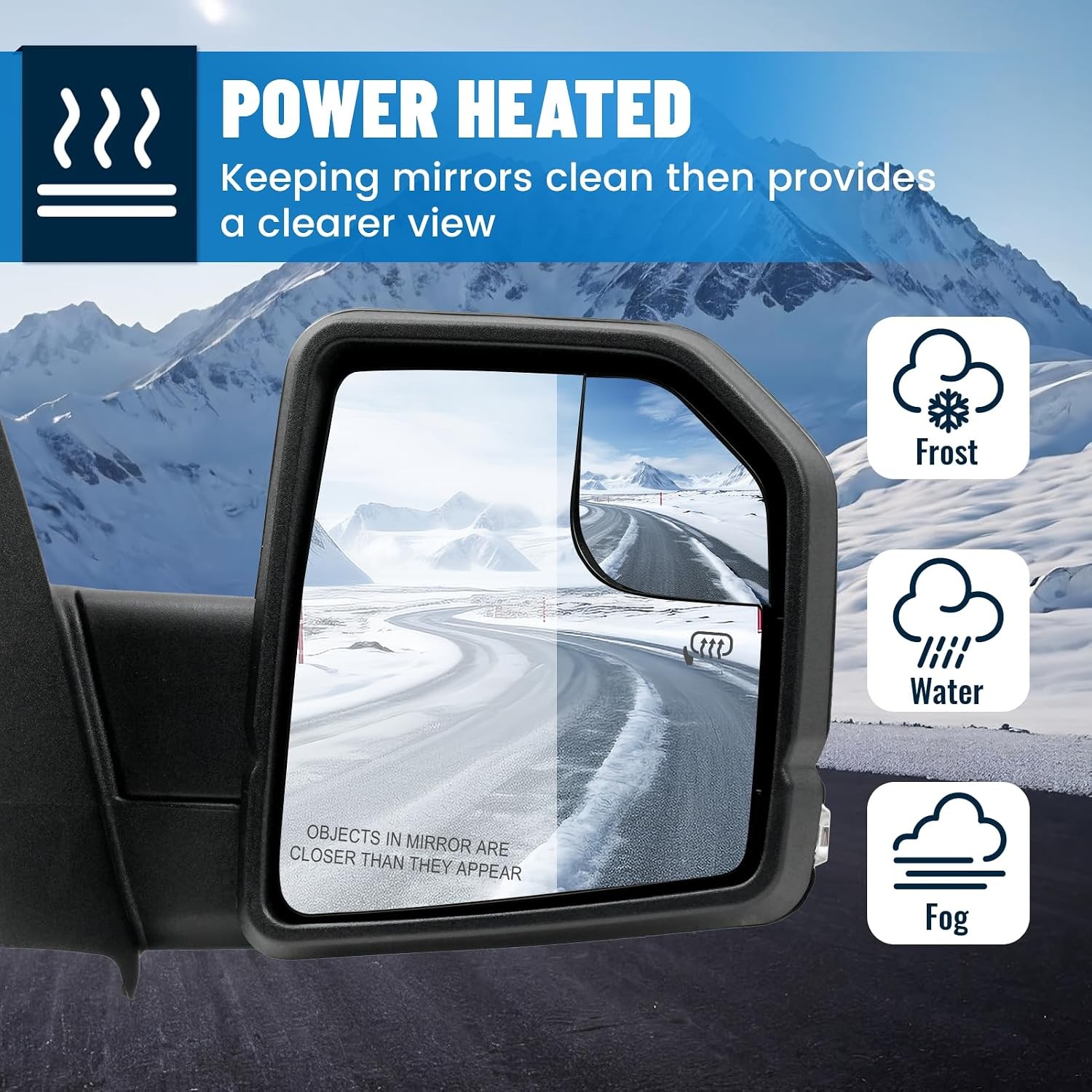 Passenger Side Mirrors for Ford F150 2015 2016 2017 2018 2019 2020，Right Side Vi