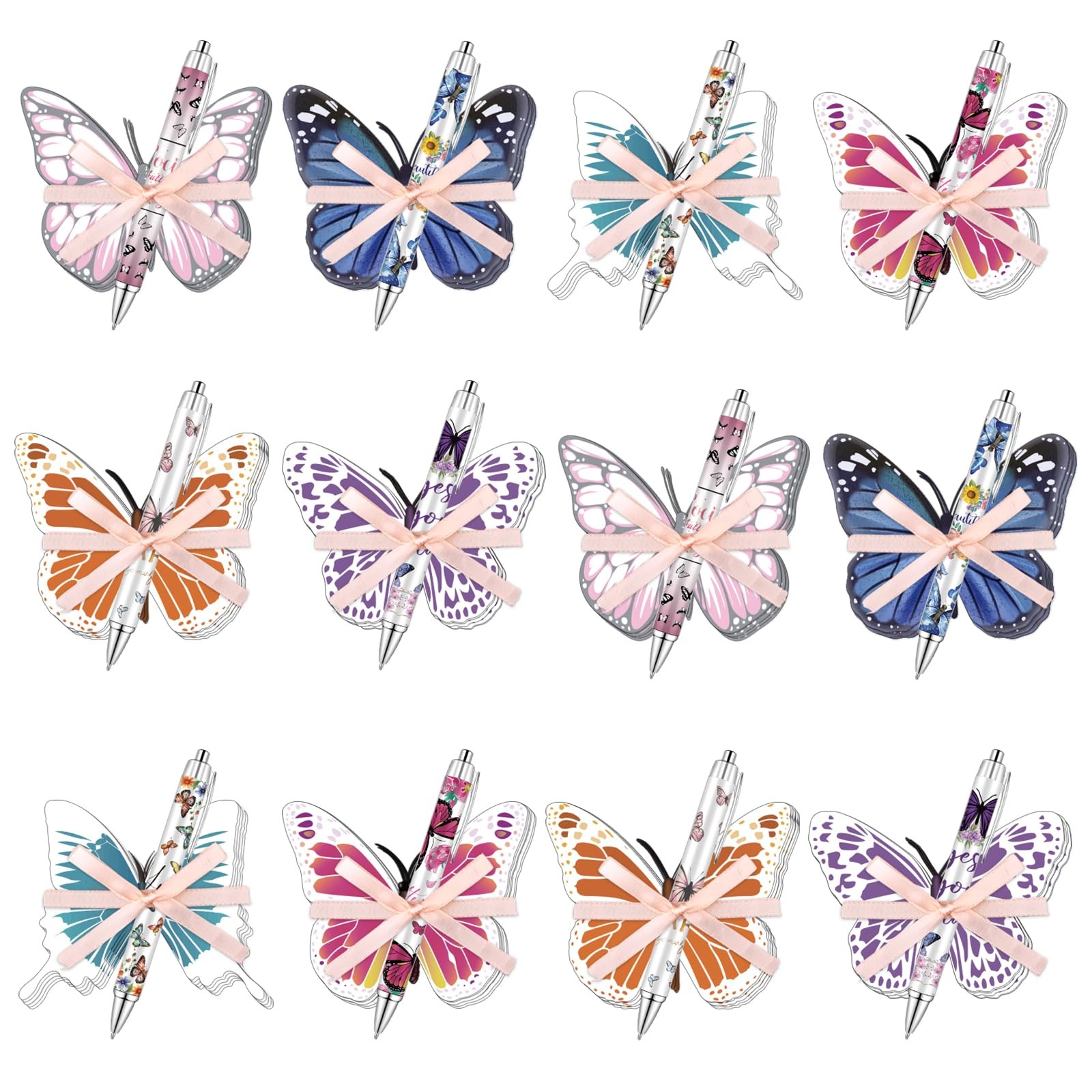 Ioffersuper 36 Sets Butterfly Sticky Approximately 2×3 inches, Multicolor