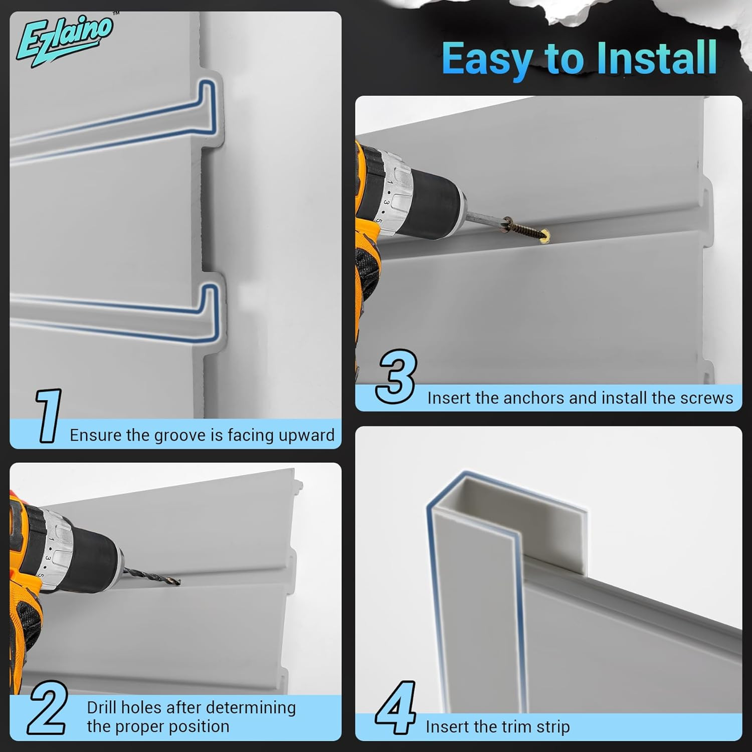 Durable 4×8 Ft PVC Slat Wall Panel – Waterproof, Versatile Storage Solution