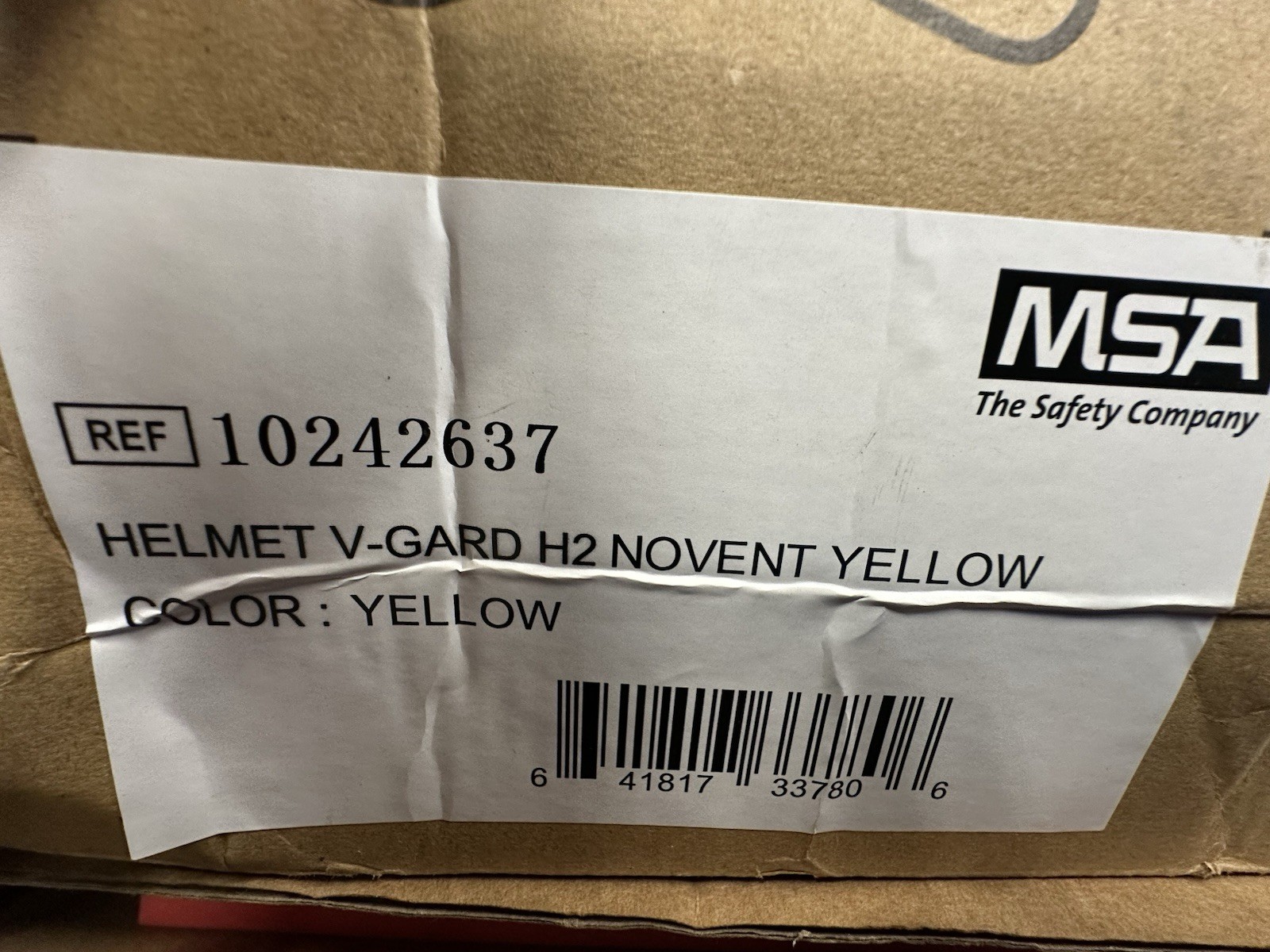 MSA V-Gard H2™ No Vent Safety Helmet – 10242637 (YELLOW)
