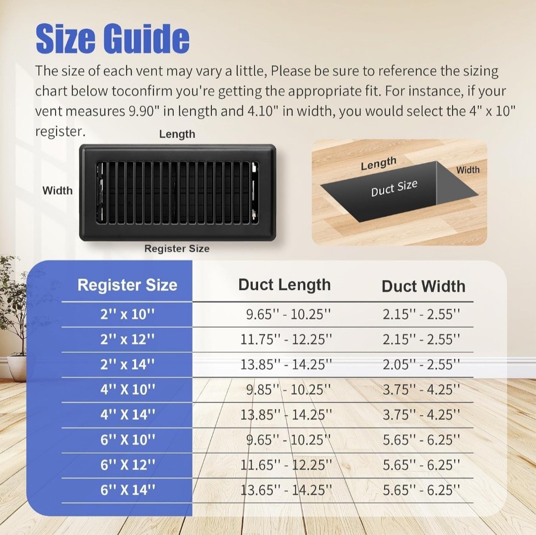 4×14 Floor Register 6-Pack, Heavy Duty Steel Walkable Vent Covers for Home Fl…