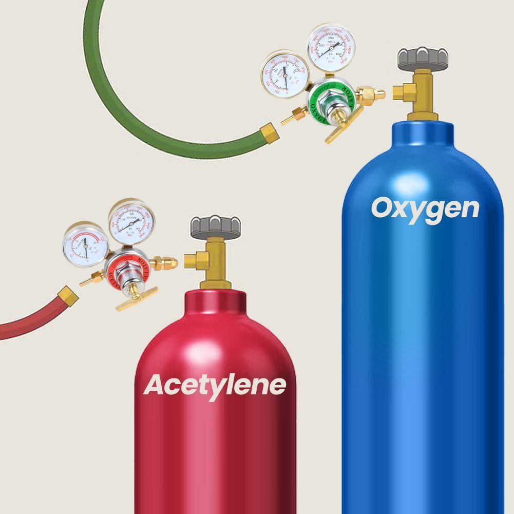 Oxygen Acetylene Regulators Combo Welding Gas Gauges CGA540/510 Welding Torch