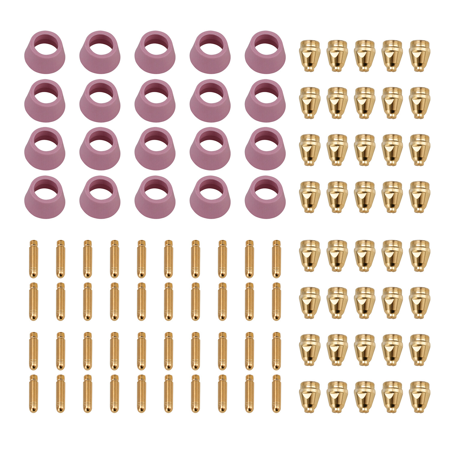 Amico CUT50-G100, 100 Pcs Pro. Plasma Cutter Consumables, Nozzles Tips and Cups